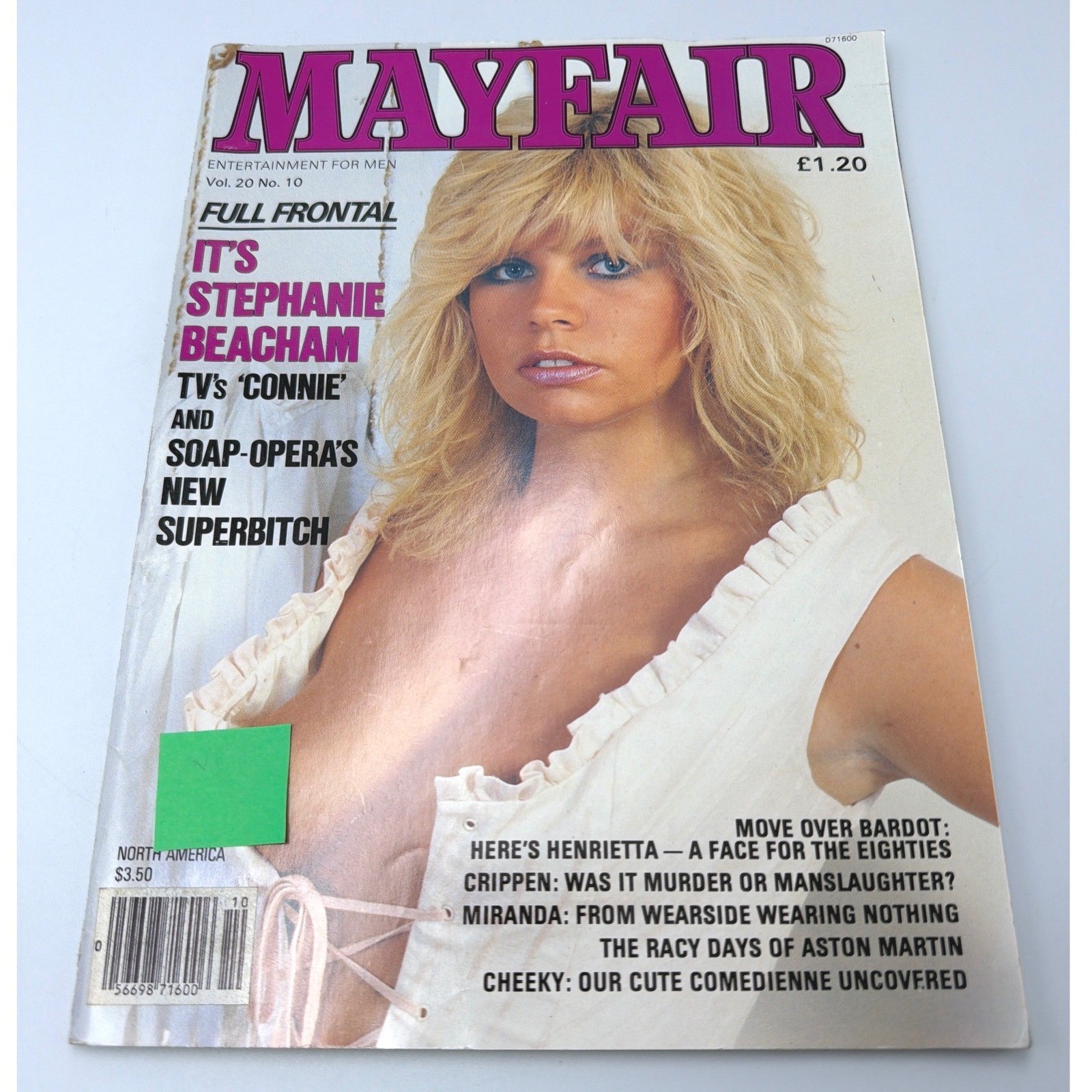 Mayfair Magazine Vol 20 No 10 1985 Stephanie Beacham Aston Martin UK Edition