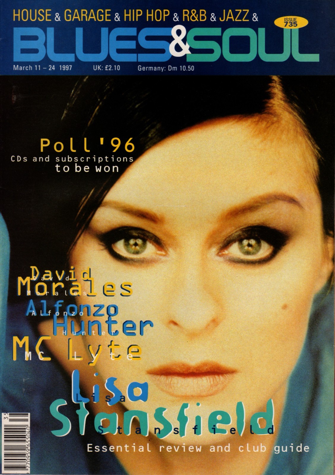 Blues and Soul Magazine #735 March 1997. Lisa Stansfield/MC Lyte/Alfonzo Hunter