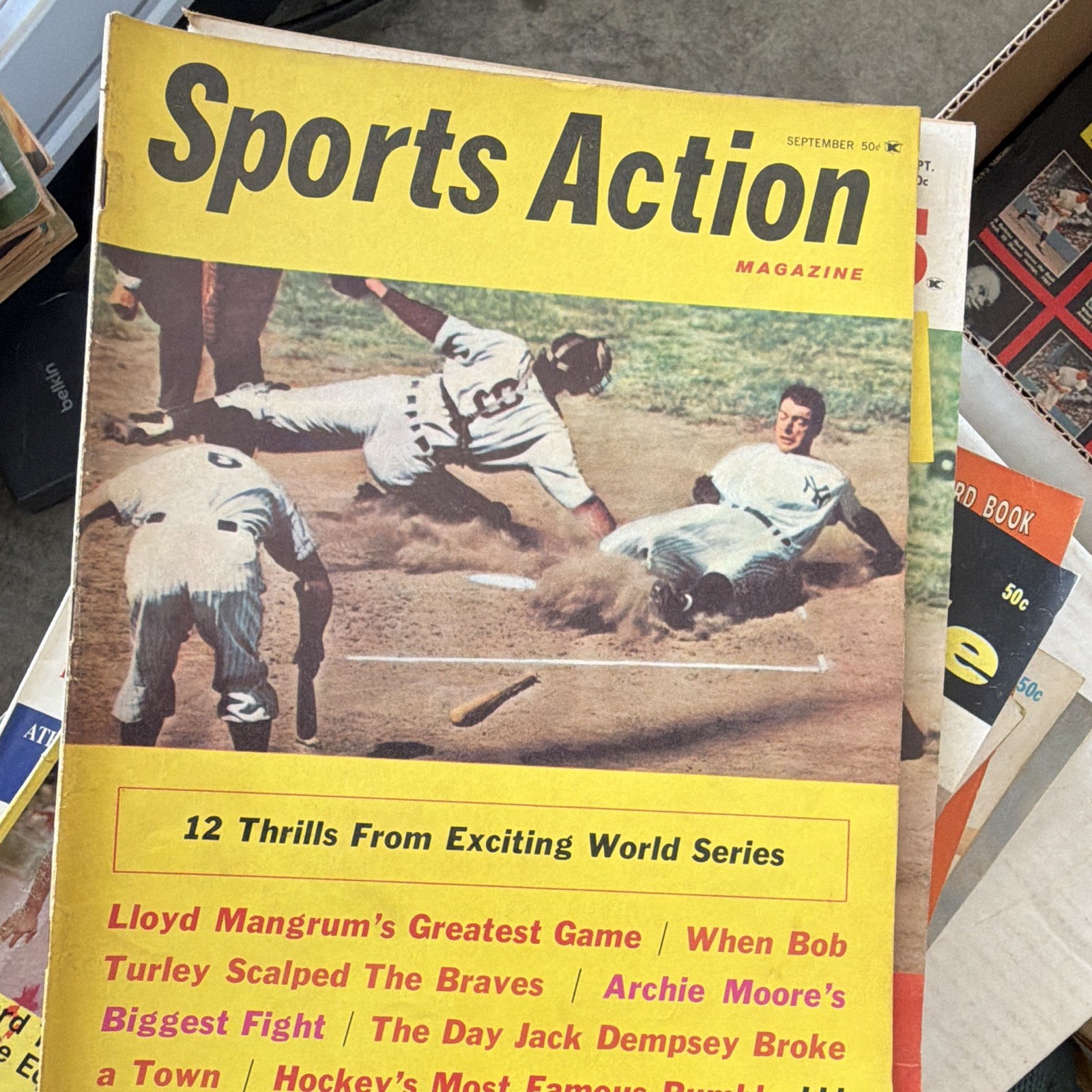 Sports Action Magazine September 1954 English Sports Baseball World Series Cover