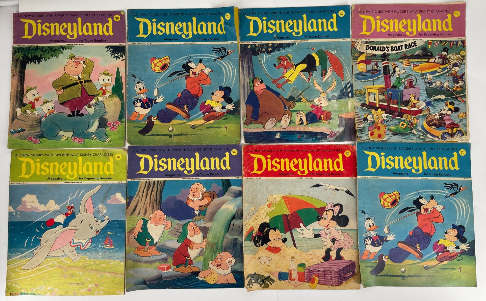Lot of 8 Vintage Disneyland Magazine for Young Readers Walt Disney Donald Mickey