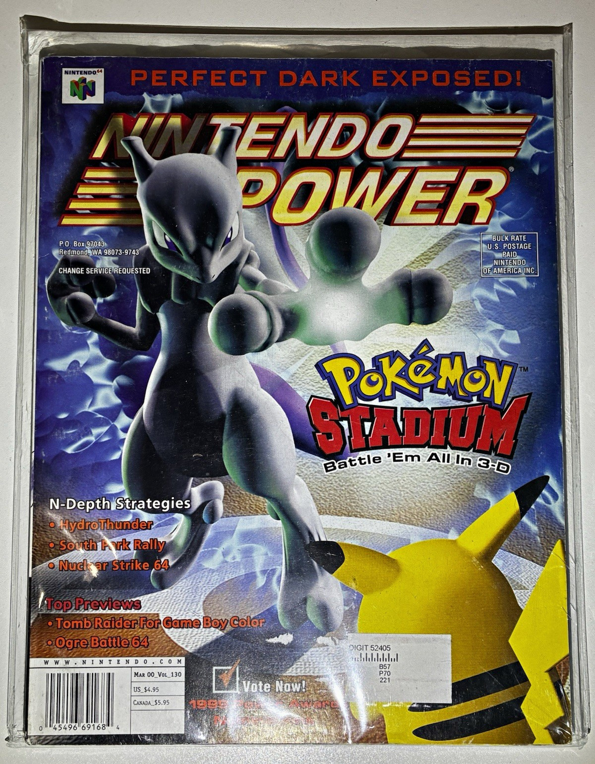 Nintendo Power March 2000 Vol. 130 Nintendo 64 Perfect Dark Pokémon Stadium
