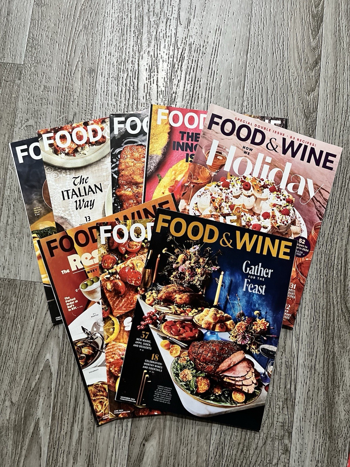 Food & Wine Magazine lot 8 Issues March – Sept & Nov 2024 Best of Summer
