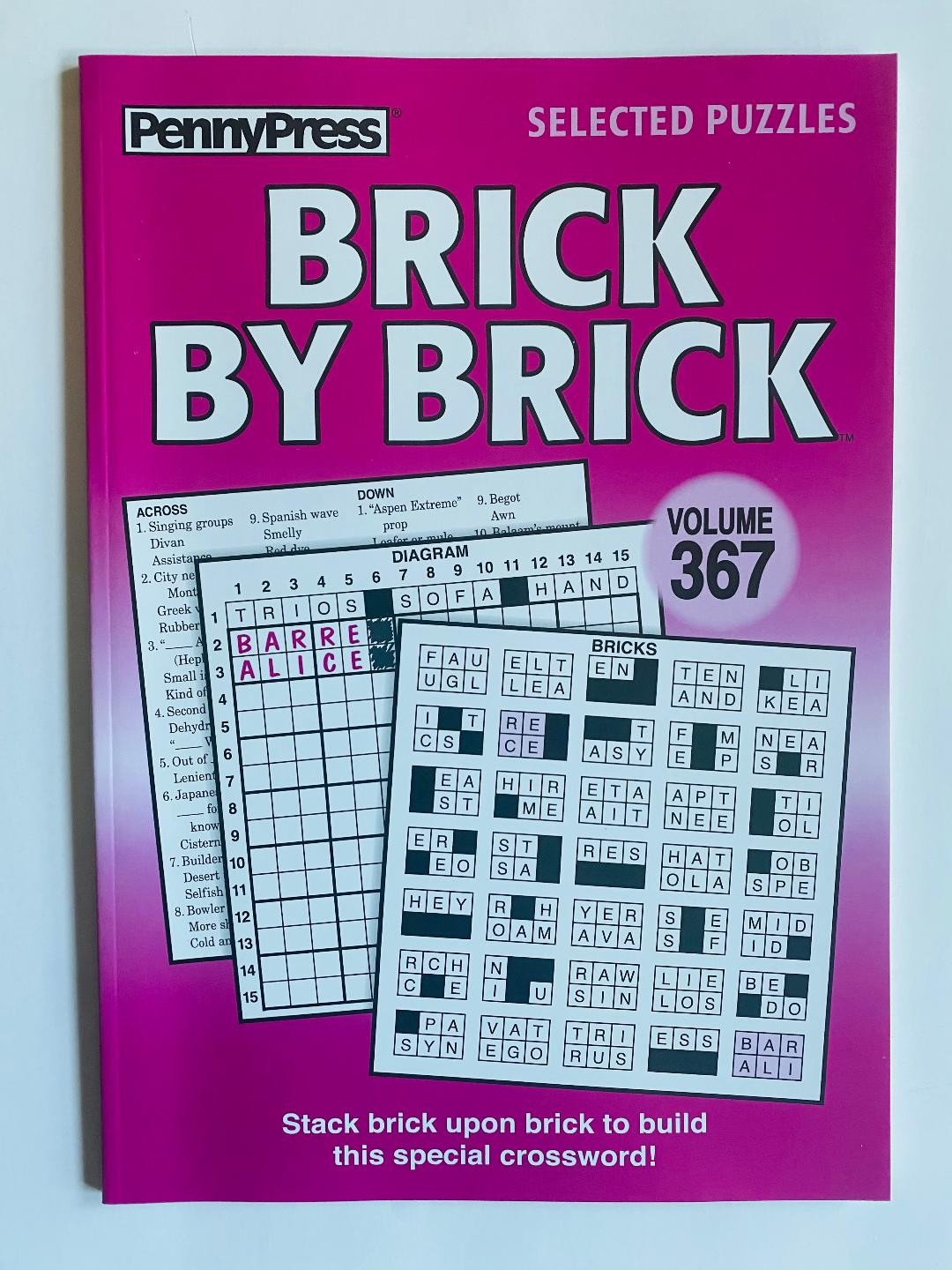 Lot of 2 BRICK BY BRICK Penny Press Selected Puzzles DELL Variety crosswords
