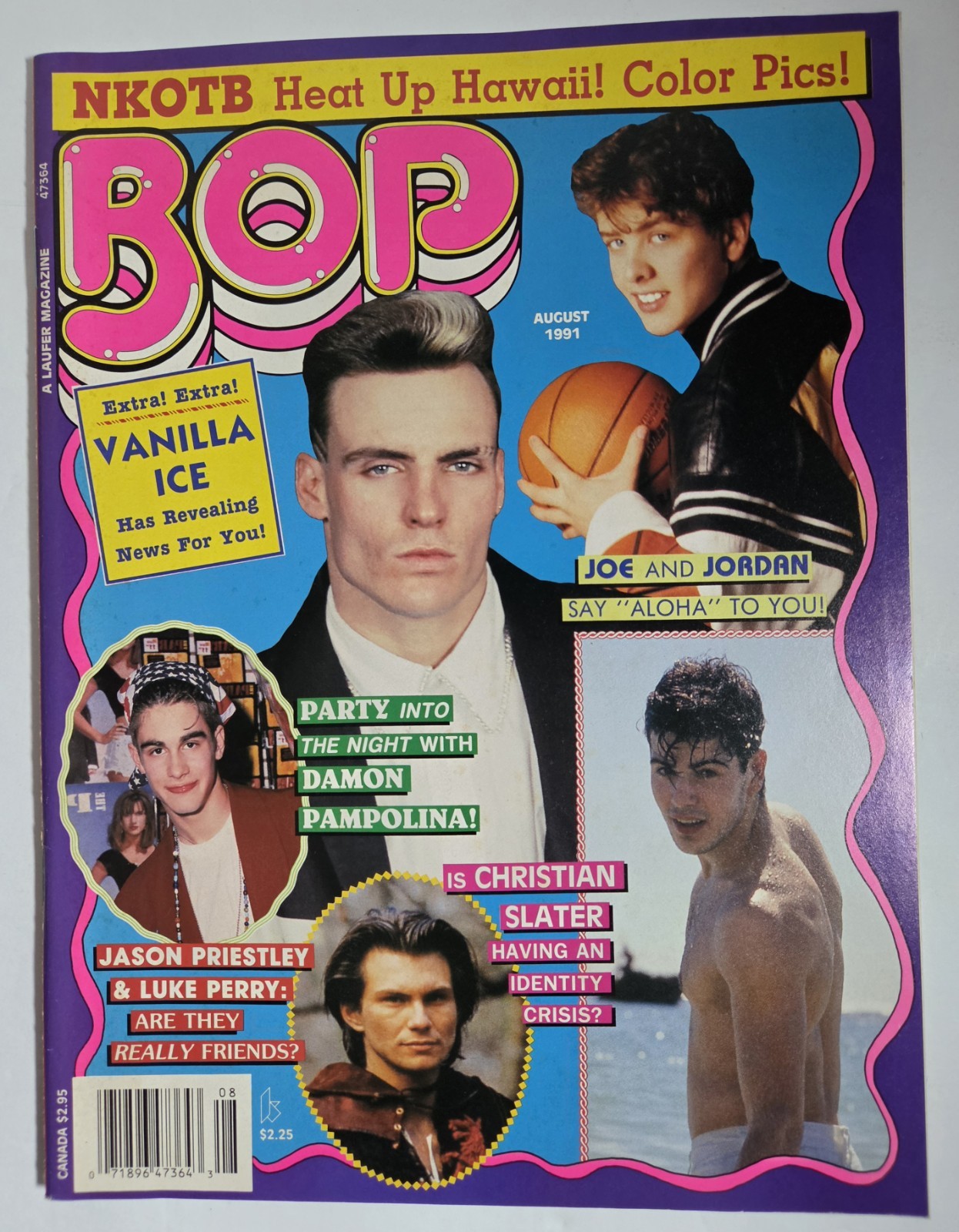 BOP Magazine Aug1991 NKOTB Vanilla Ice Candace Cameron Paula Abdul Debbie Gibson