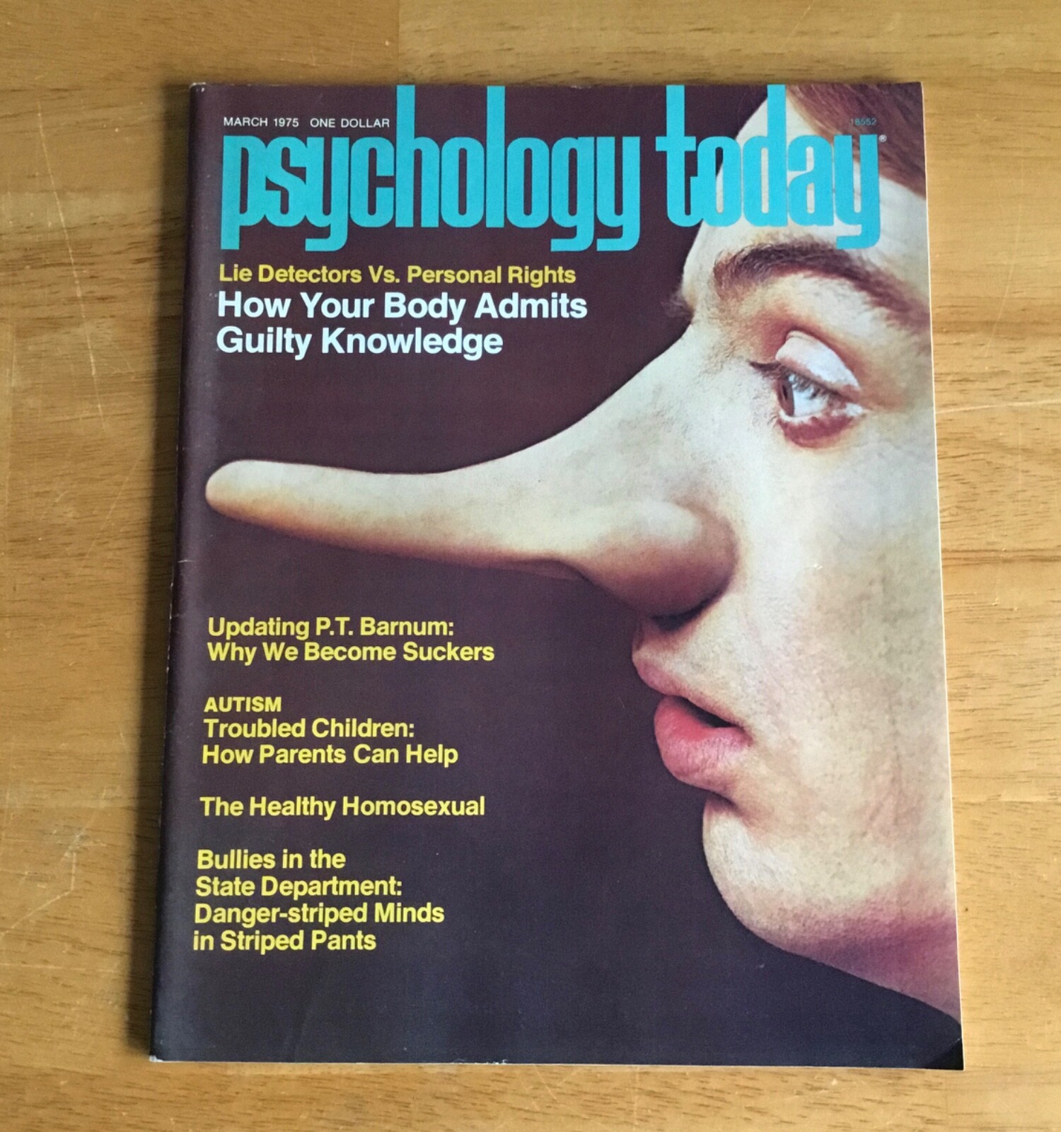 Psychology Today Magazine March 1975 Guilty Knowledge No Label Newsstand