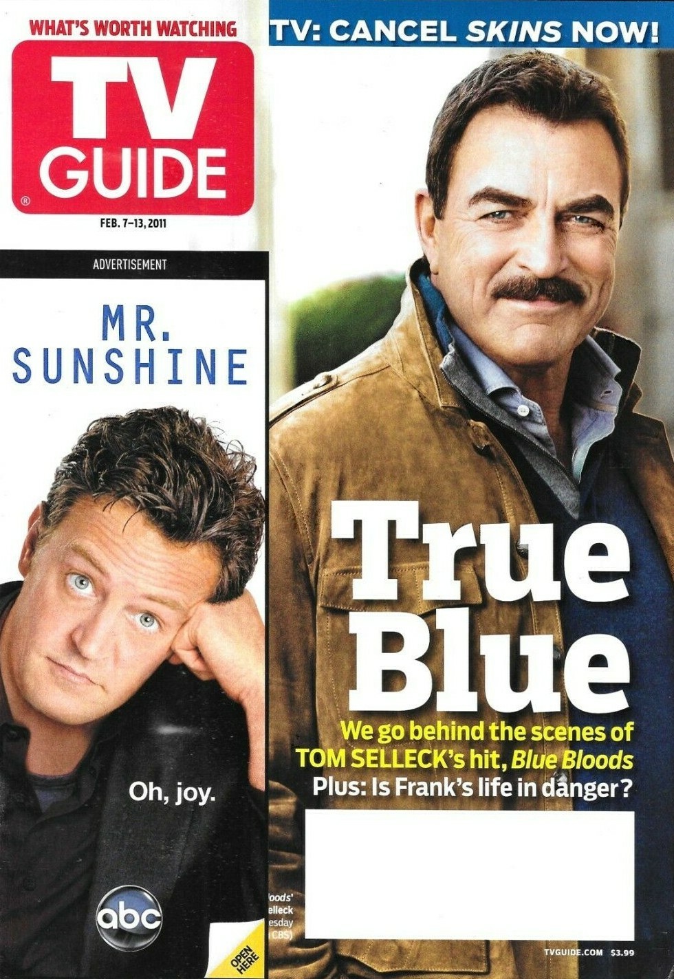 TV Guide Magazine Blue Bloods Tom Selleck Reality Shows Regis and Kelly 2011