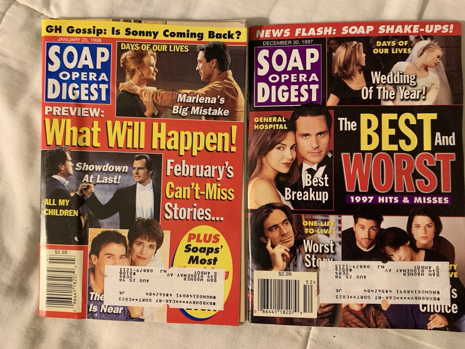Soap Opera Digest 1997 & 1998 (3 magazines)