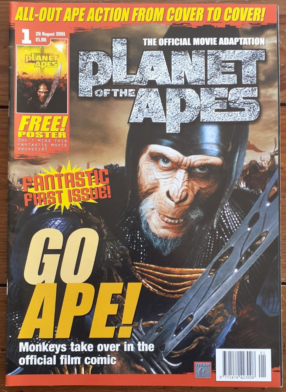 PLANET OF THE APES #1, OFFICIAL MOVIE ADAPTATION, TITAN MAGAZINES, AUGUST 2001