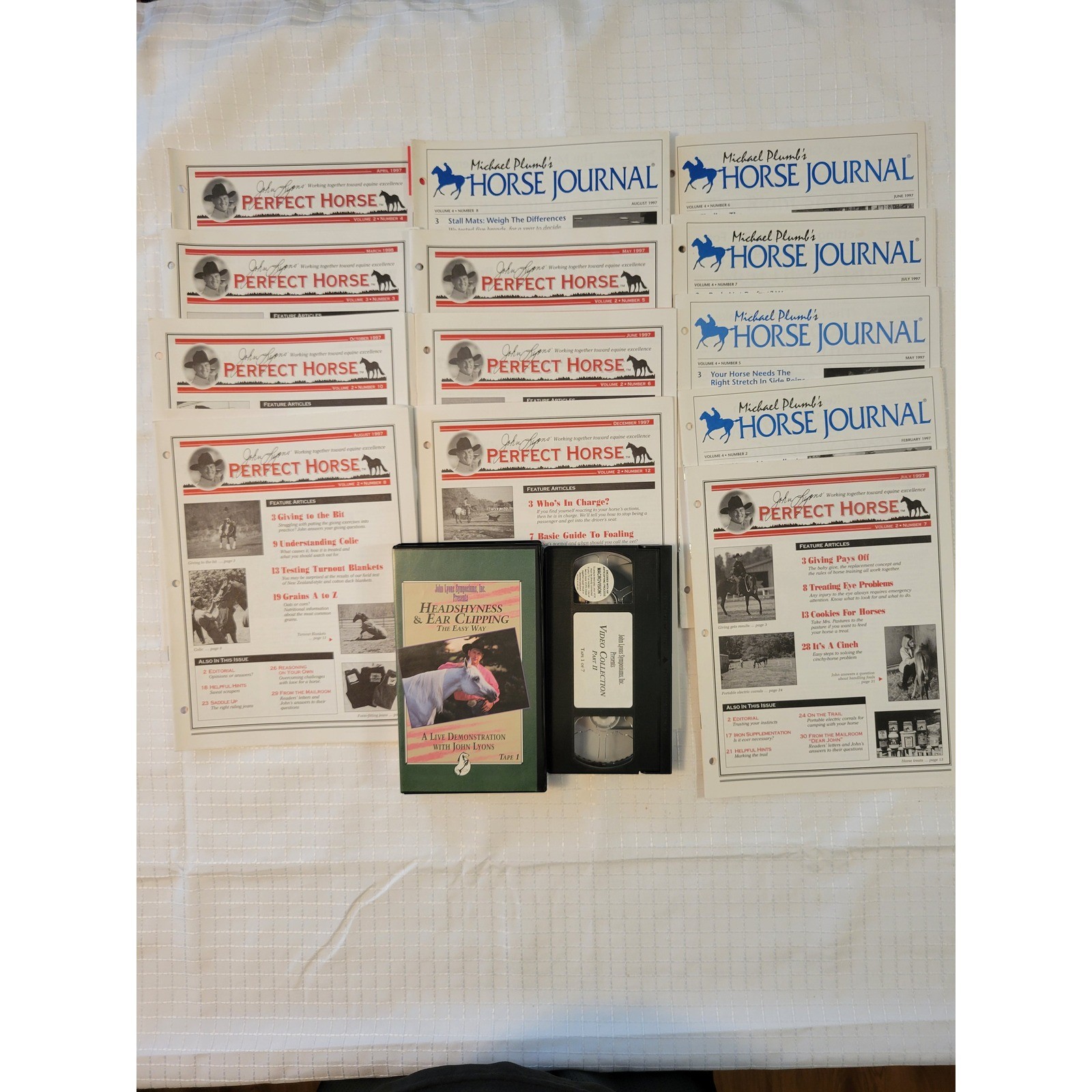 John Lyons Perfect Horse Michael Plumb Horse Journal Magazines VHS Tape Lot 1997
