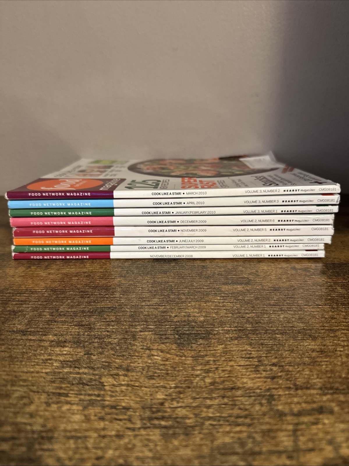 Food Network lot of 8 Magazines including the Premiere Issue 2008 through 2010