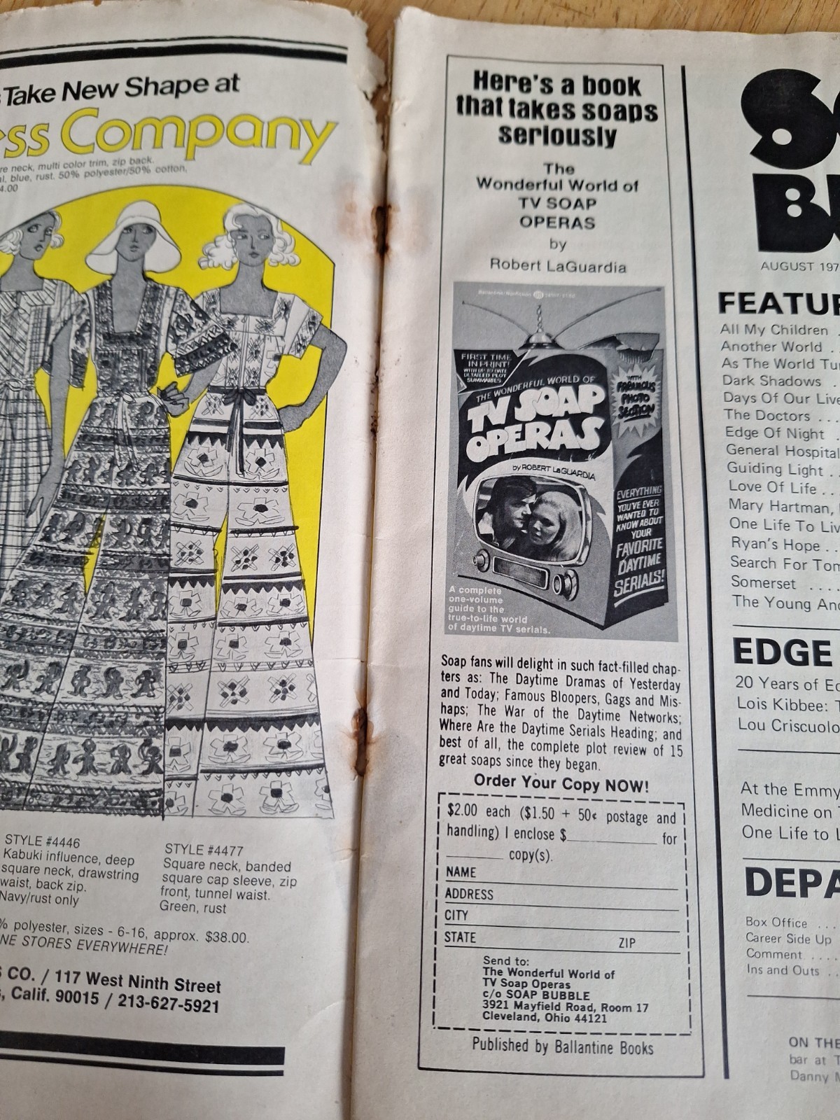 Vintage Soap Opera Bubble 3 Magazines March July August 1976