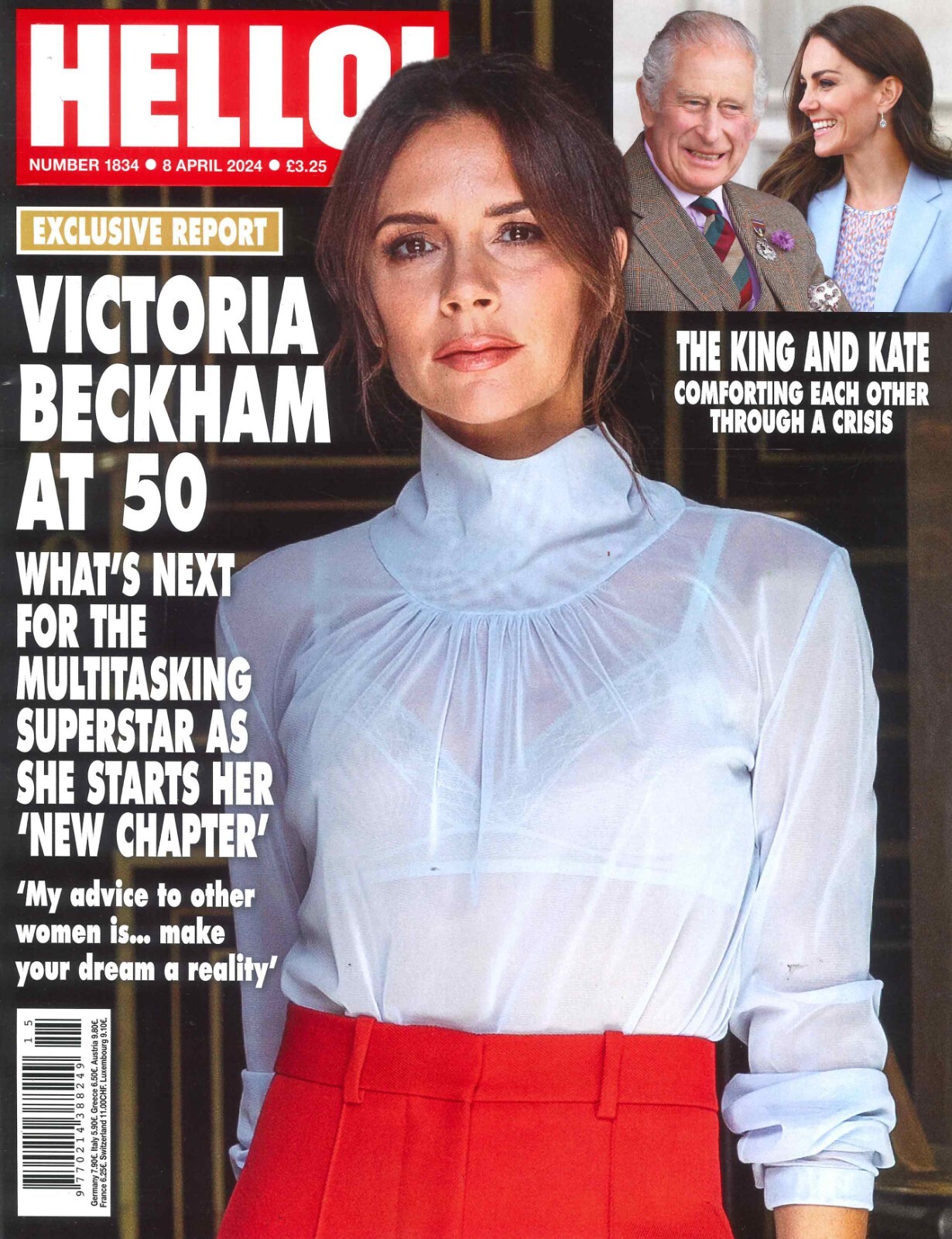 HELLO! Magazine: Victoria Beckham at 50, King Charles, Princess Kate, 8.4.24