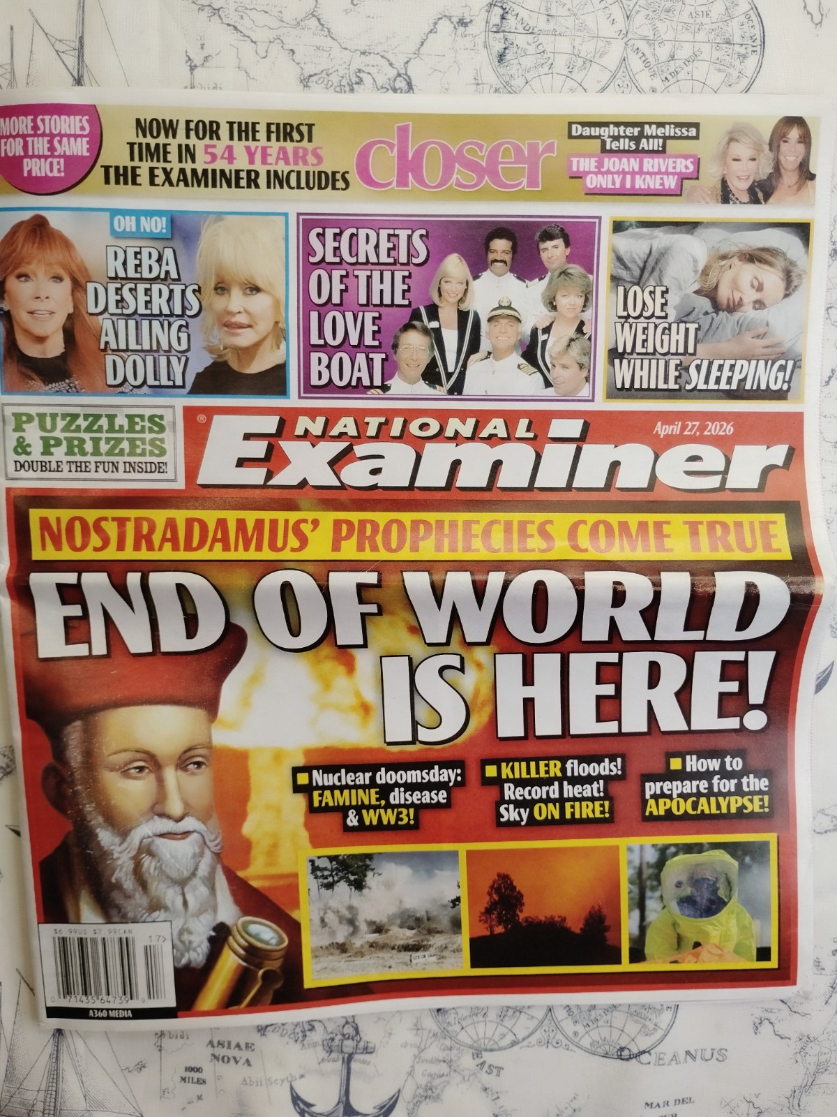 National Examiner Magazine April 27 2026 Nostradamus Reba McEntire Dolly Parton