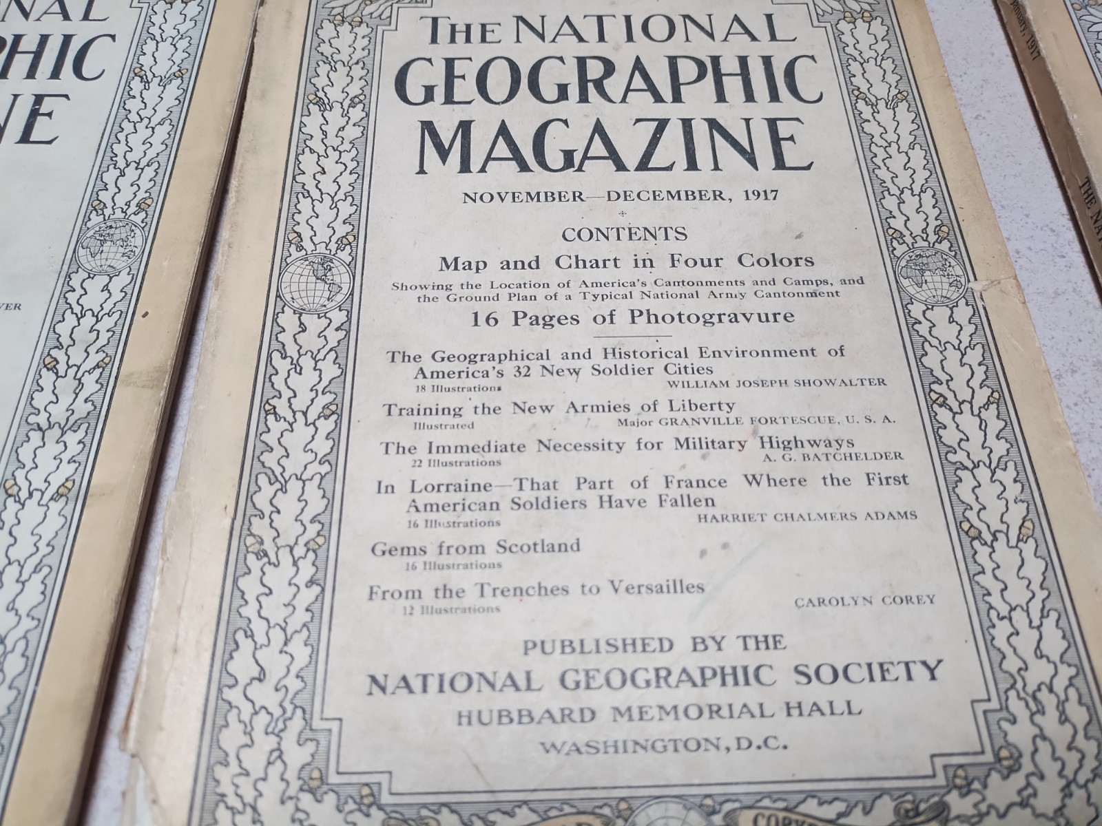 LOT OF 6 1917 NATIONAL GEOGRAPHIC MAGAZINES ~ 108 YEARS OLD