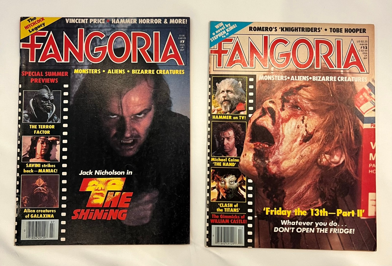 Fangoria #7 #12 Lot The Shining Friday the 13th Part II 1980 1981