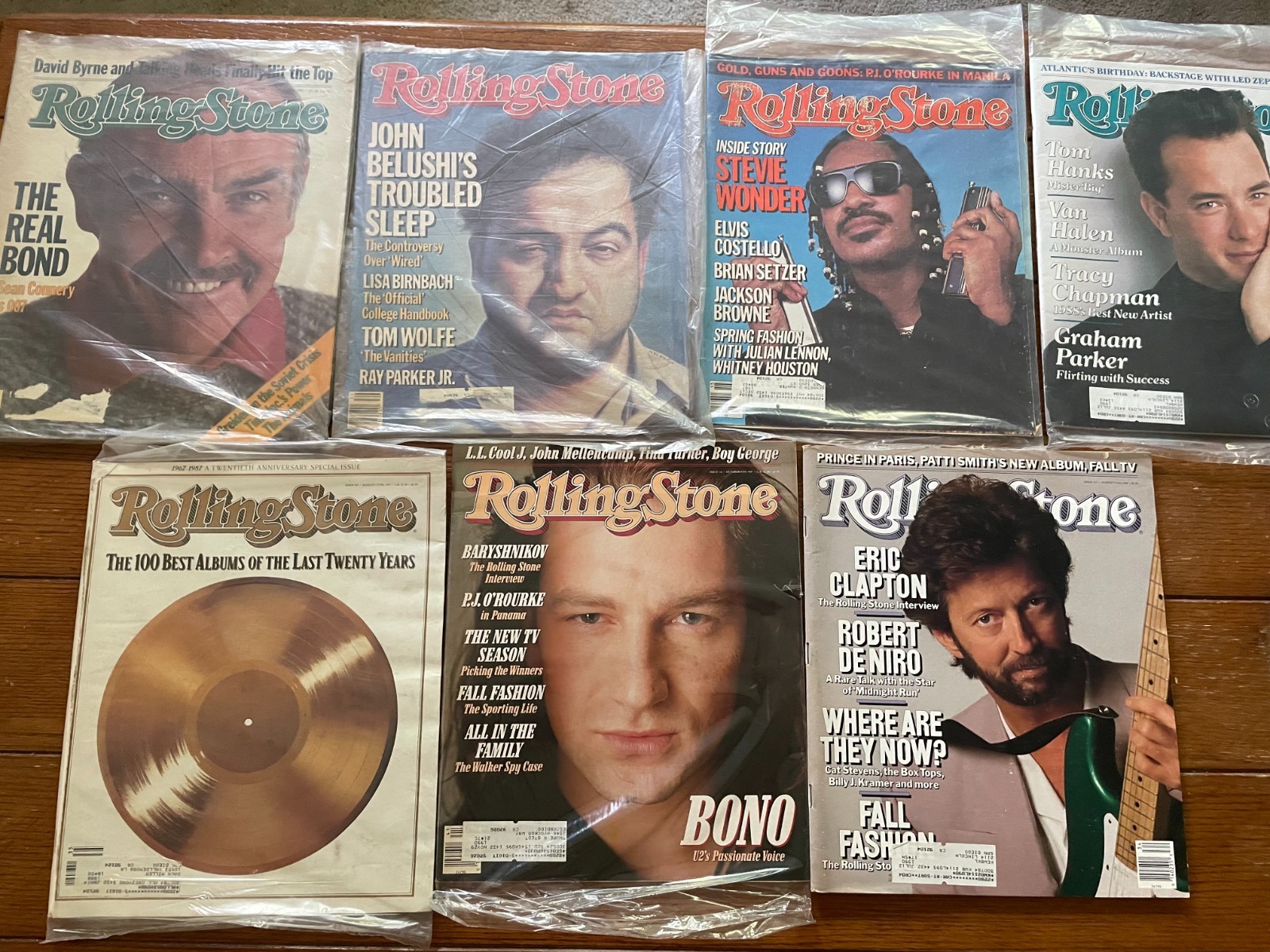 Vintage Rolling Stones Magazine Lot of 7 1980s Rock Music Eric Clapton