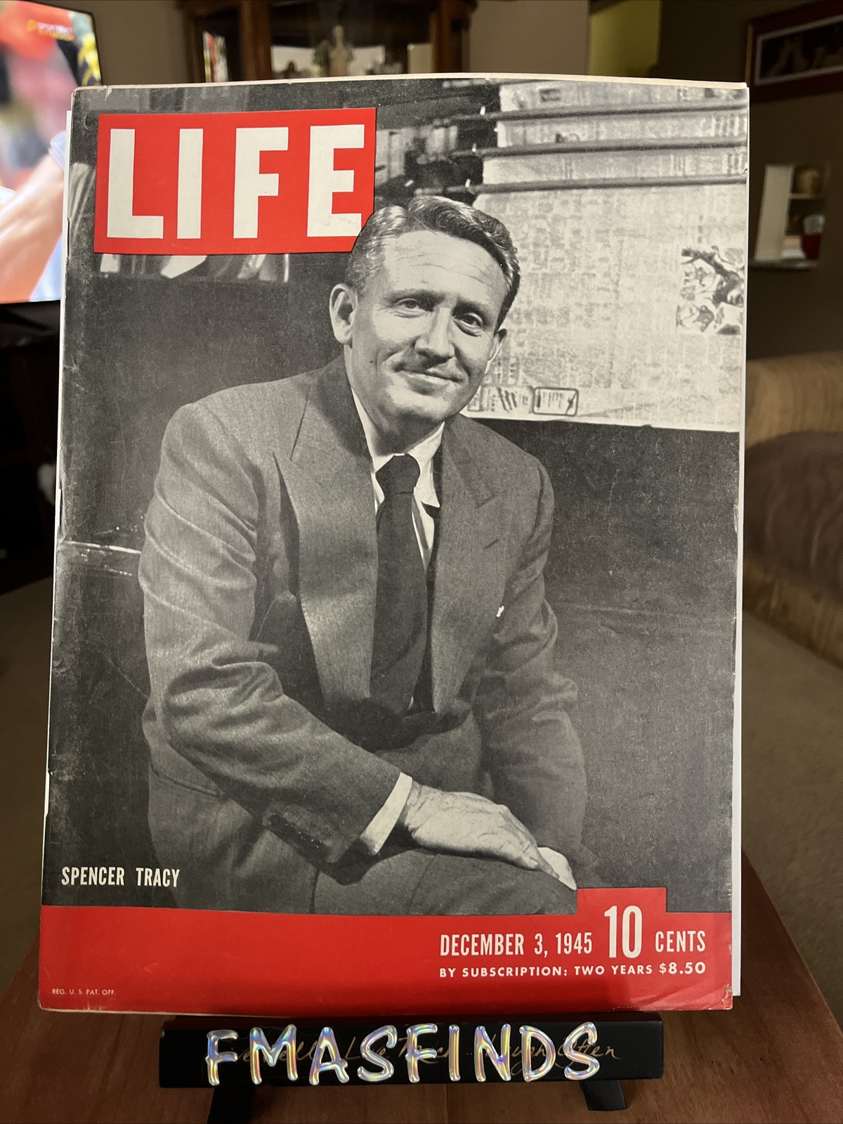 EC 1945 SPENCER TRACY Dec 3 LIFE MAGAZINE No Label On Cover