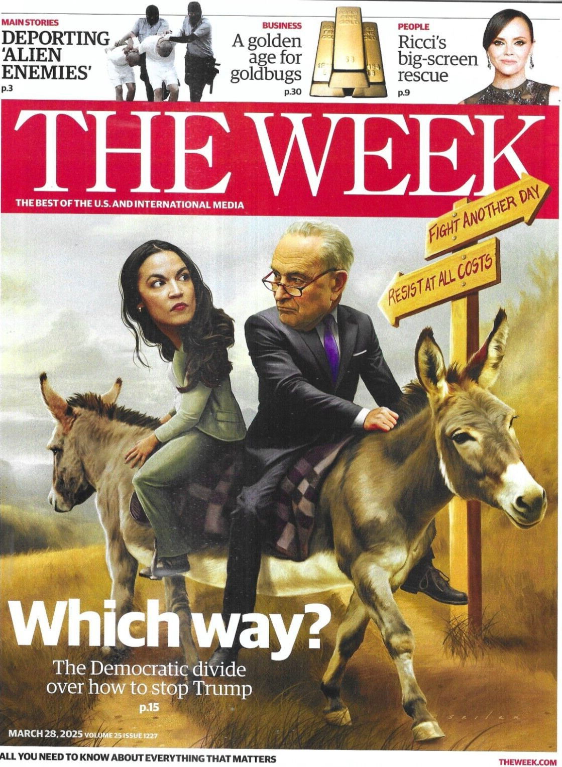 Week Magazine Democratic Divide Deporting Alien Enemies Gold World Politics 2025