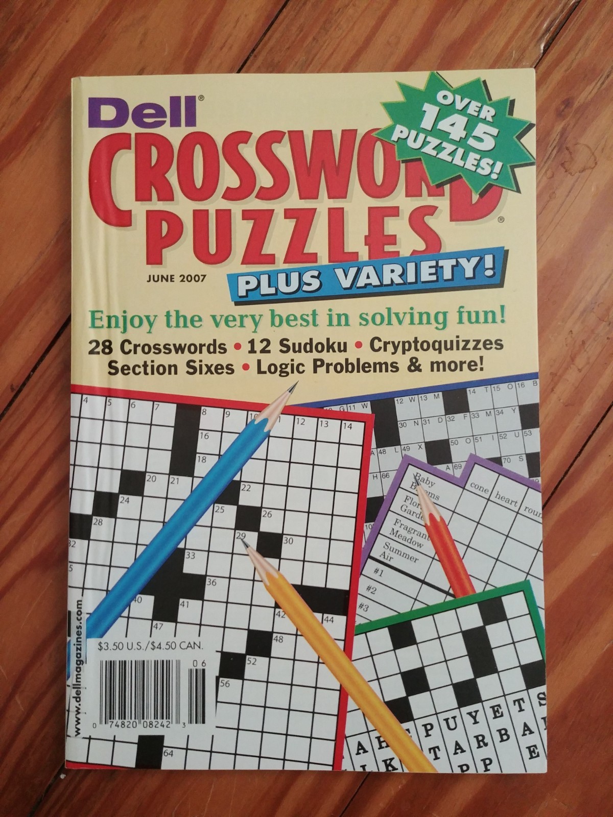 Lot 5 Dell Easy Medium Crossword Puzzle Books Variety Sudoku CrypQuiz Logic Game