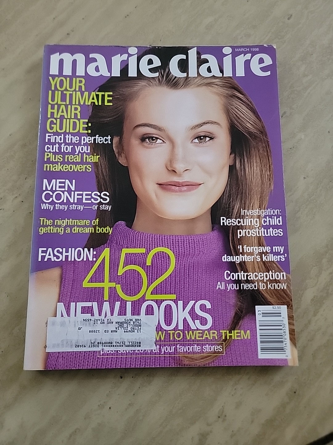 Marie Claire Magazine March 1998 – Aurelie Cover – Beauty, Fashion