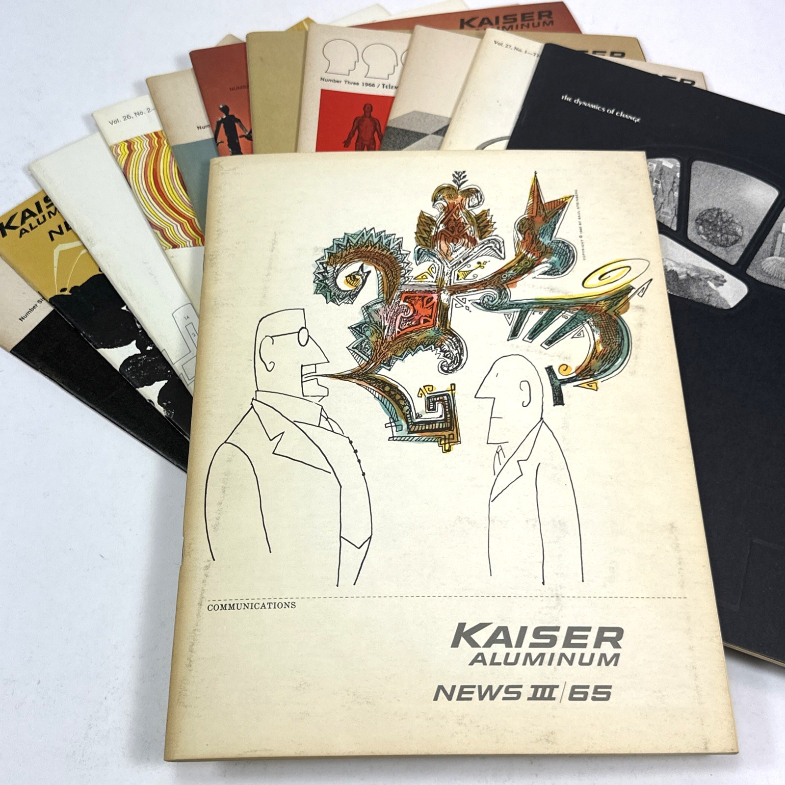 Lot of 12 Vintage Kaiser News Aluminum Magazines 1960s Saul Steinberg