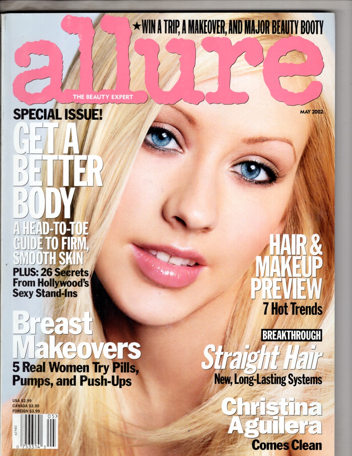 CHRISTINA AGUILERA Allure Magazine May 2002 LOOK BETTER NAKED PORTFOLIO