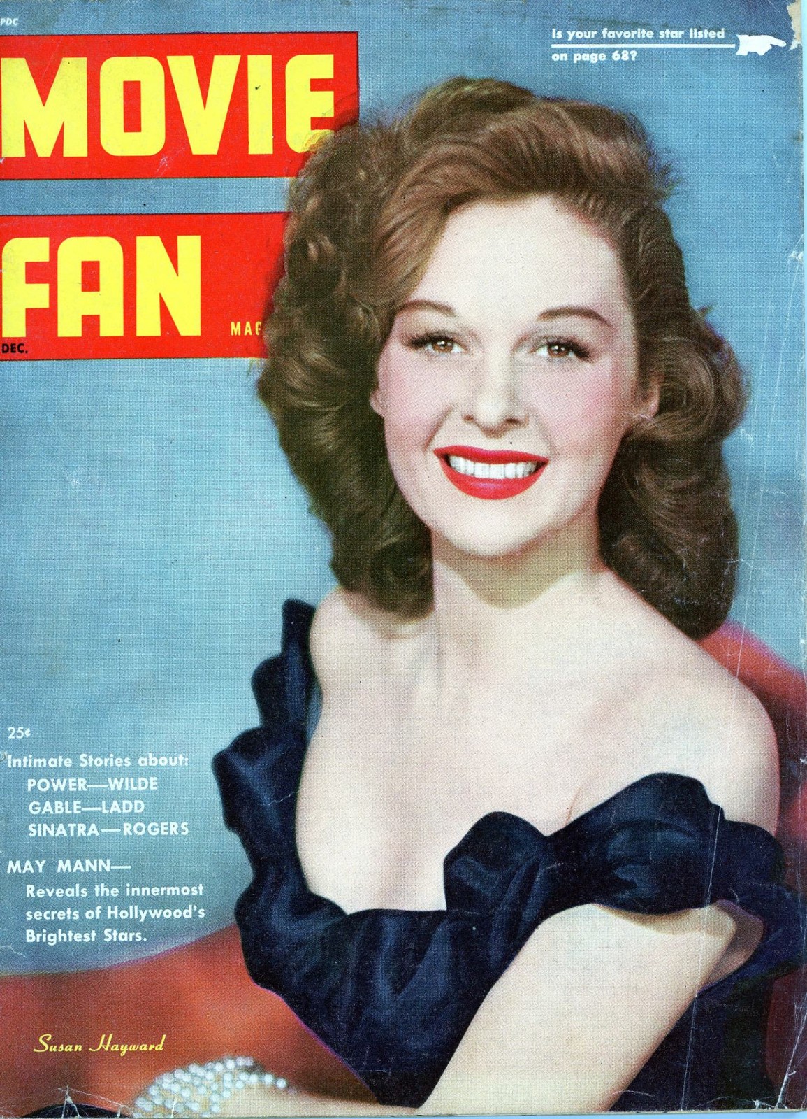 Movie Fan Magazine Dec Vintage Hollywood Pinup Cover Actress -1946!