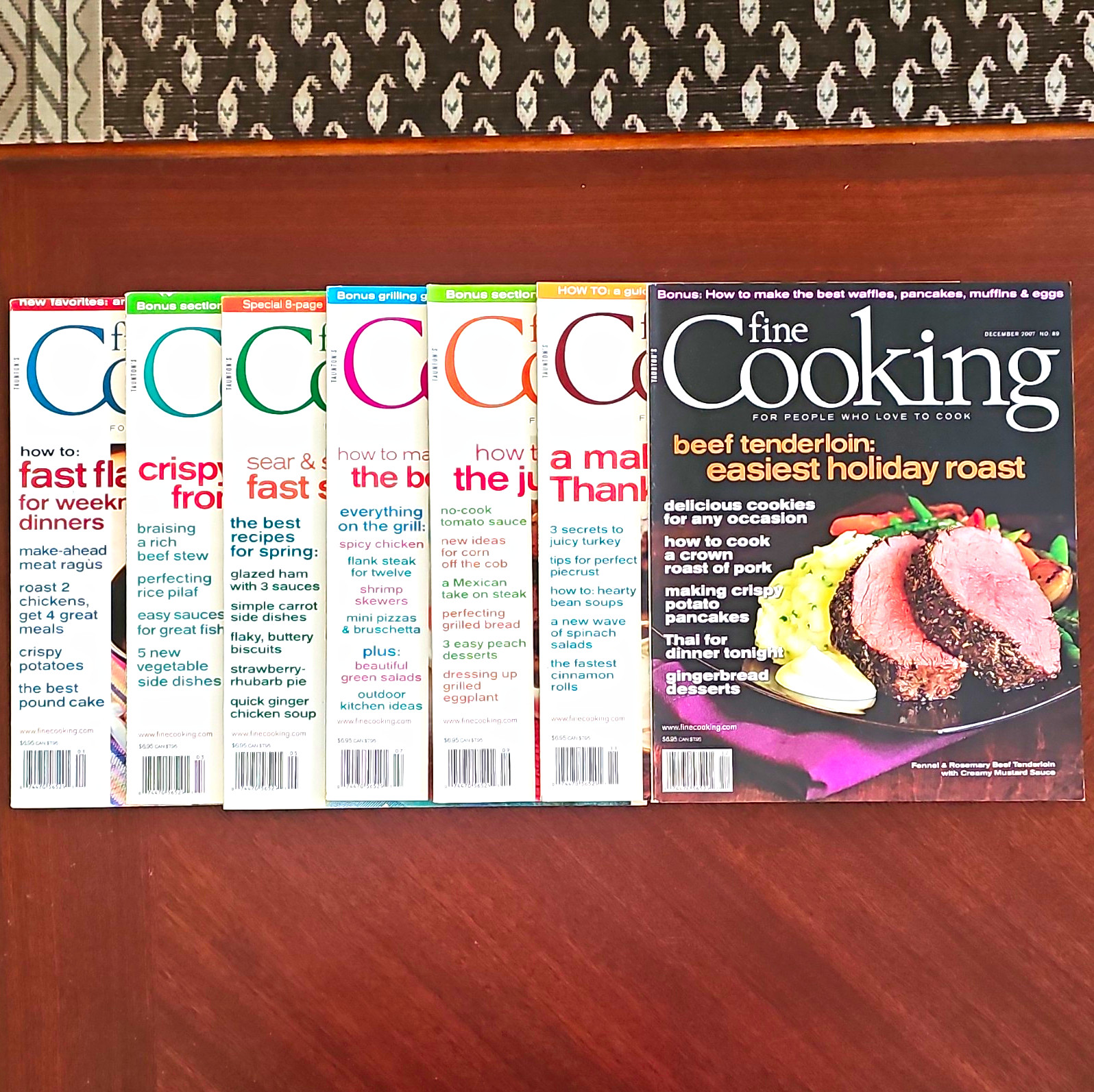 Fine Cooking Magazine 2007 Illustrated Lot Issues 83-89 Jan-Sep Taunton Press