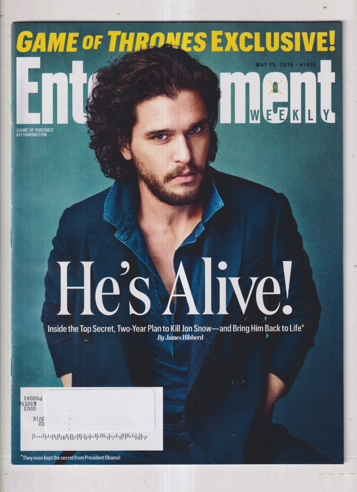 Entertainment Weekly May 13, 2016 Kit Harington, Jon Snow Game of Thrones Exclus