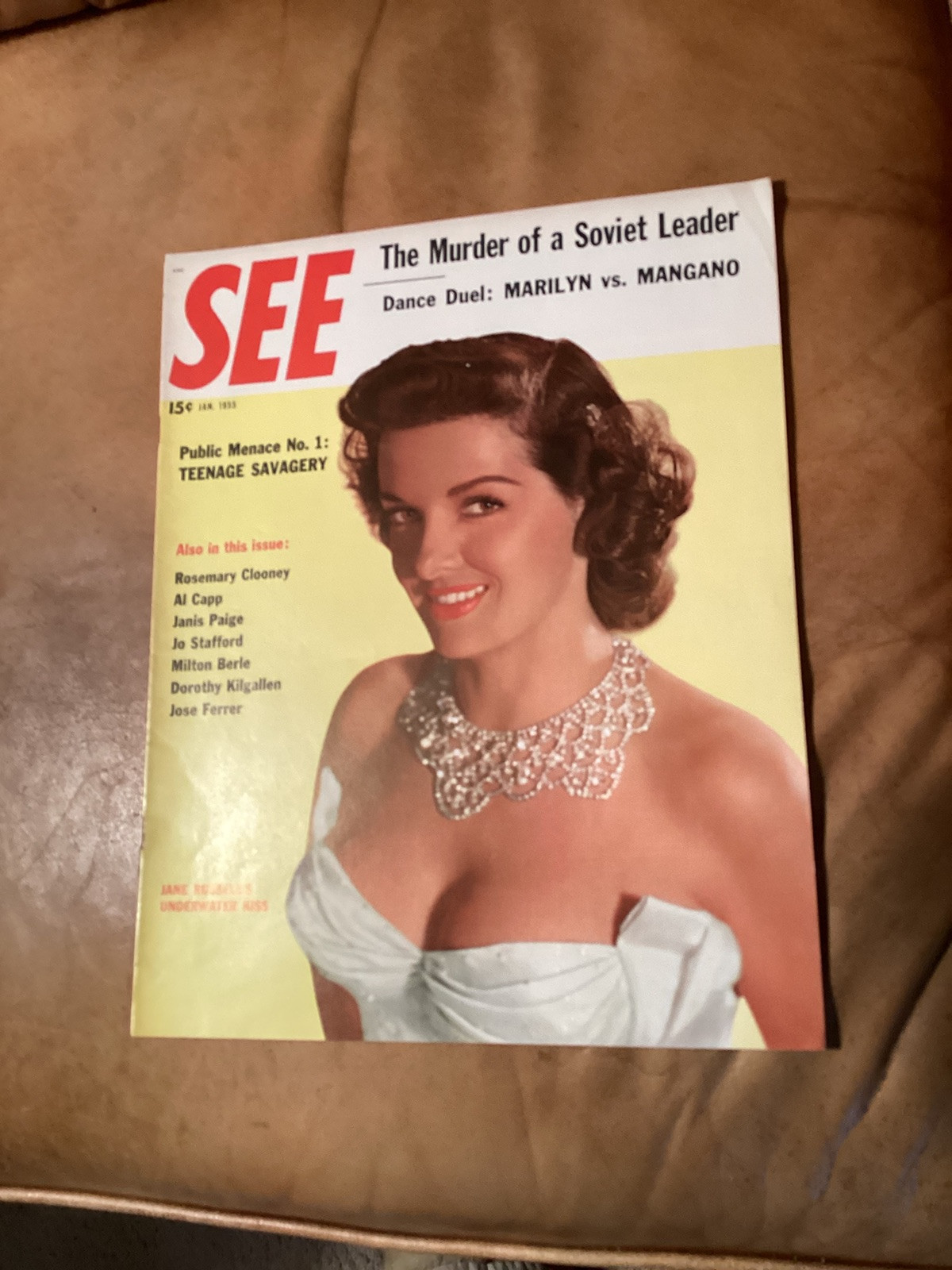 70 Years Old Gift Original SEE Magazine Jane Russel Cover Complete In Photo