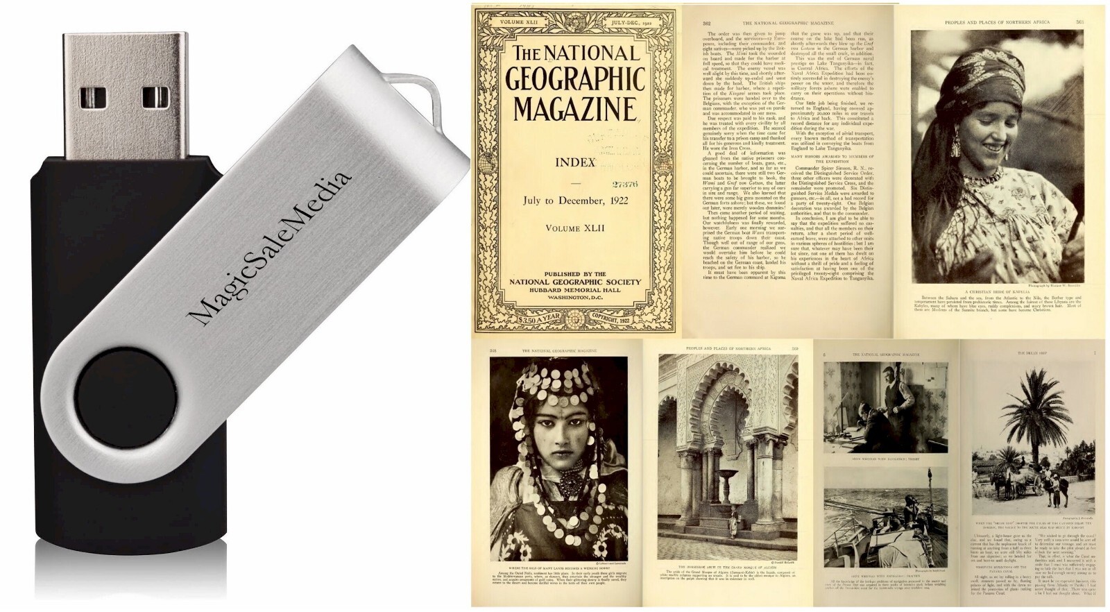 120 Old Rare Issues of The National Geographic Magazines (1913 -1922) on USB