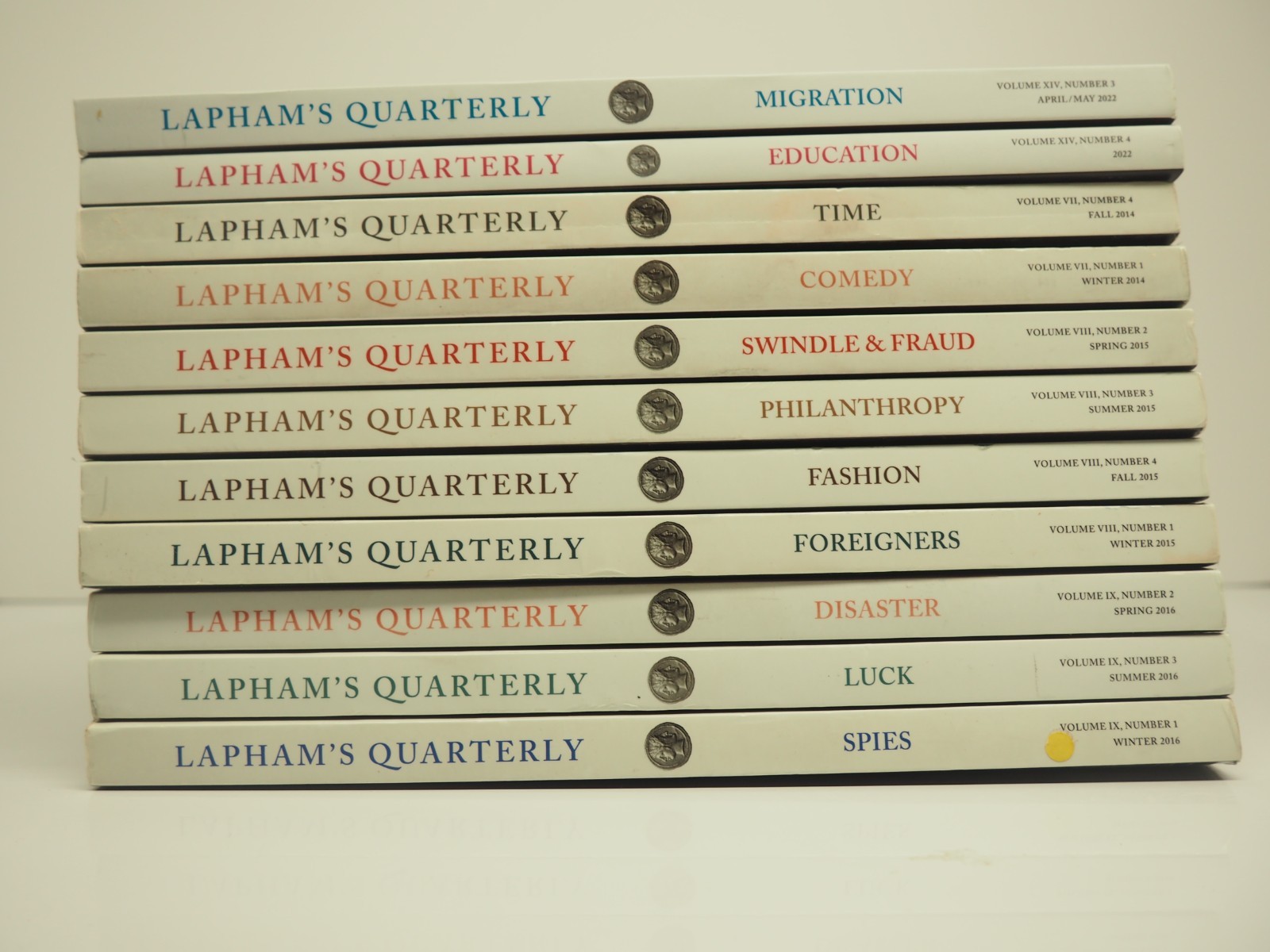 Lapham’s Quarterly 11 issue lot 2015-2022 Migration Comedy other Topics