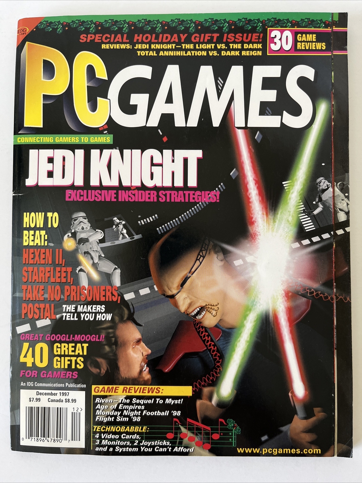 Vintage 1997 PC GAMES Magazine Jedi Knight December Vol 4 #10 Heavy Gear Pullout