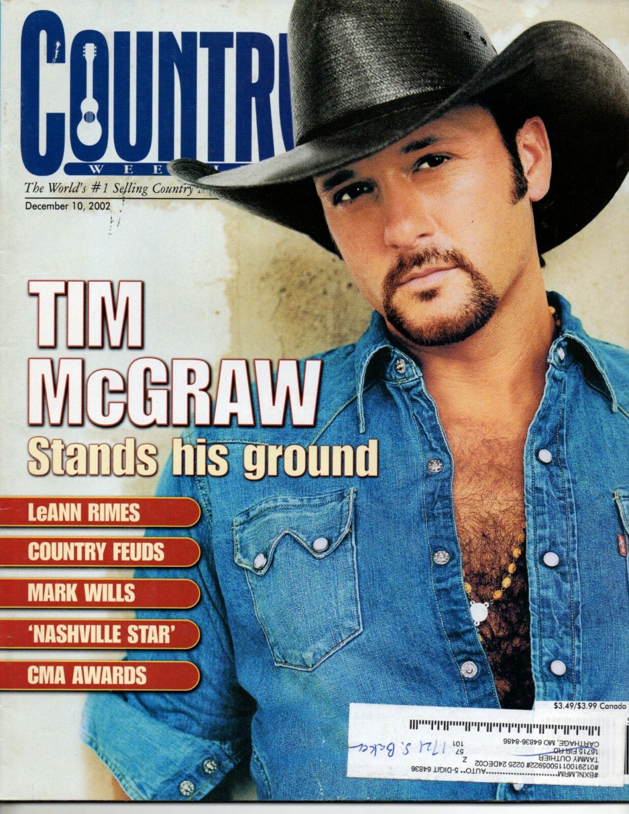 Country Weekly Magazine December 10 2002 Tim McGraw Dixie Chicks LeAnn Rimes