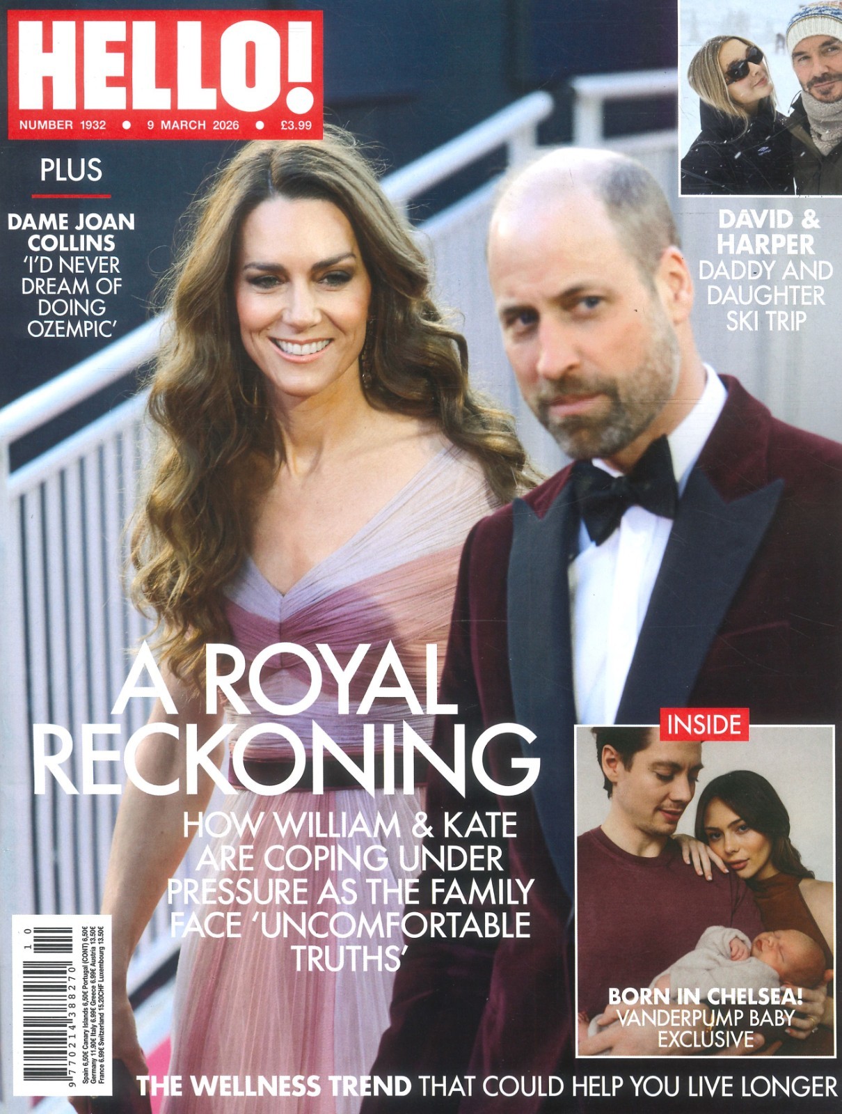 UK HELLO! Magazine: Princess Kate, Prince William, Harper & David Beckham 9.3.26