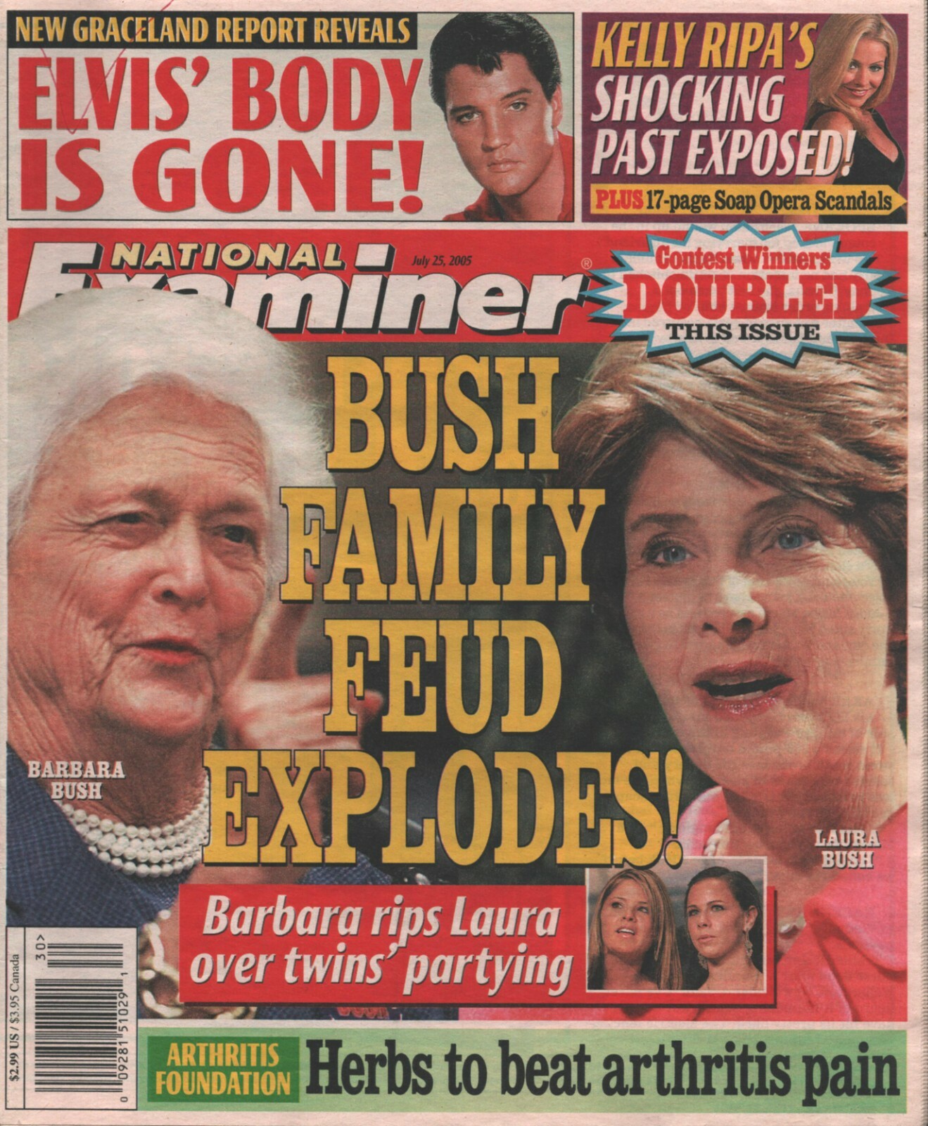 2005 July 25 National Examiner Laura Barbara Bush Elvis Presley Gretchen Wilson