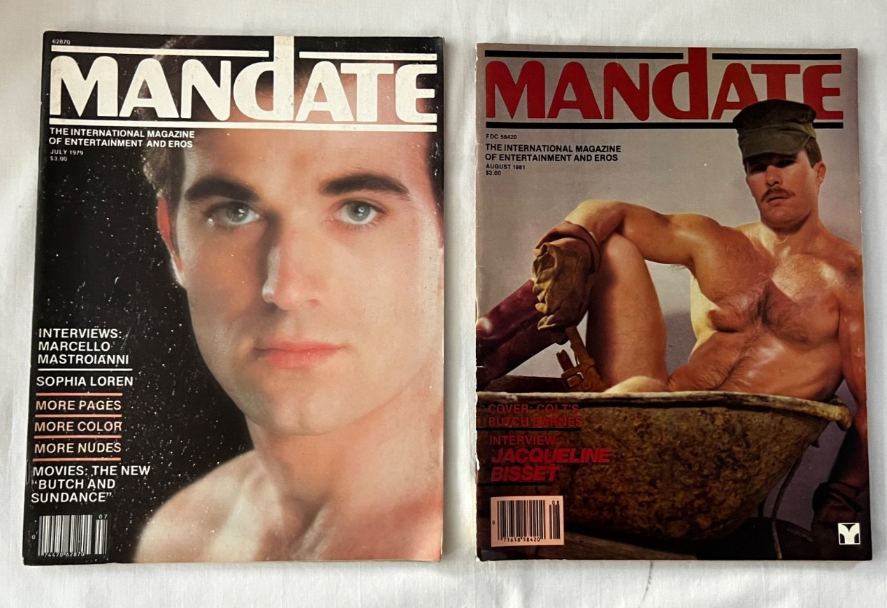 MANDATE MAGAZINE VINTAGE MEN’S GAY INTEREST MAGAZINE July 1979 & Aug 1981
