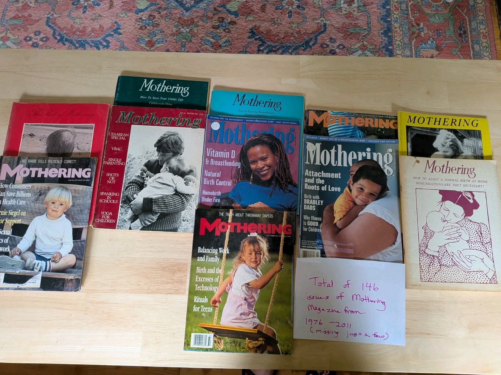 Mothering Magzine 146+ Issues Spring, Summer, Fall, Winter 1975-2011 Good Cond