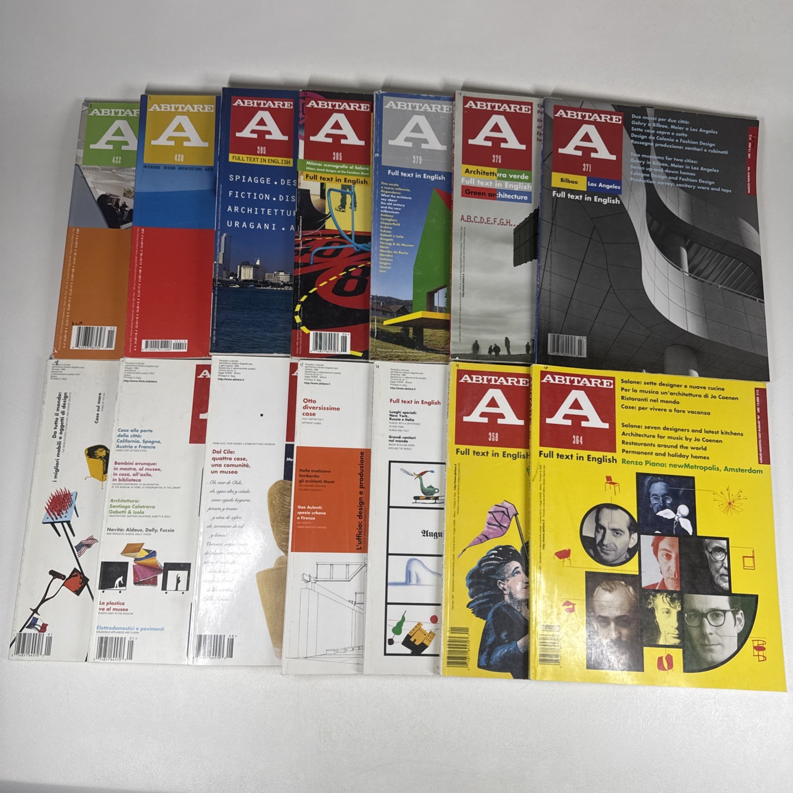 ABITARE Italian Architectural Magazines LOT of 14 1996 through 2002