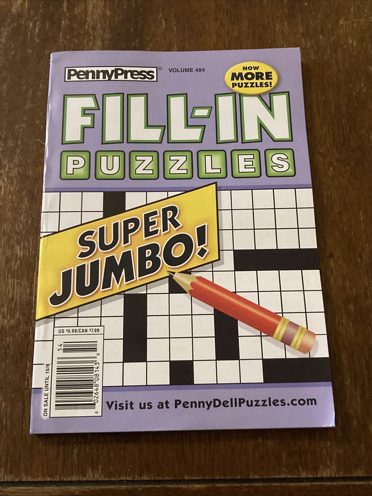 Penny Press super Jumbo FILL-IN PUZZLE BOOK Vol 484 New Free Shipping