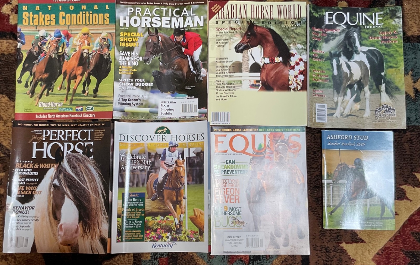 8 Horse Magazines Lot – Blood‑Horse, Arabian, Equus, Practical Horseman