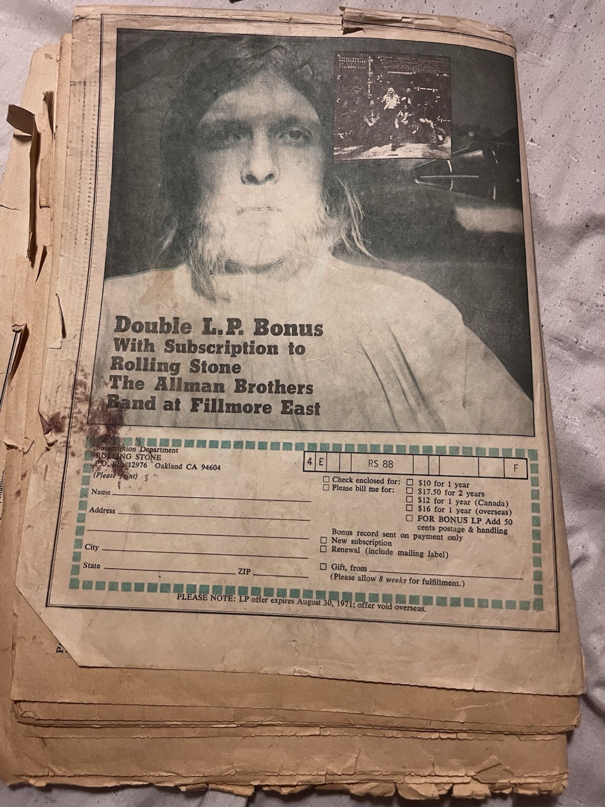 Rolling Stone #88 – August 5, 1971 ~ death Jim Morrison ~ hi-grade newsstand edt