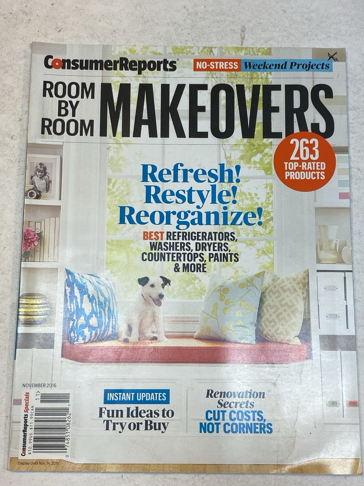 Consumer Reports Magazine Nov 2016 Roomby Makeovers Refresh Restyle Reorganize!