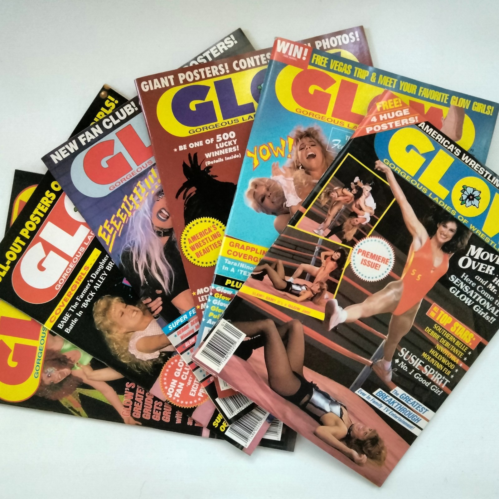 6 Issues GLOW Magazine Gorgeous Ladies of Wrestling 1988 Volume 1, #1 2 3 4 5 6