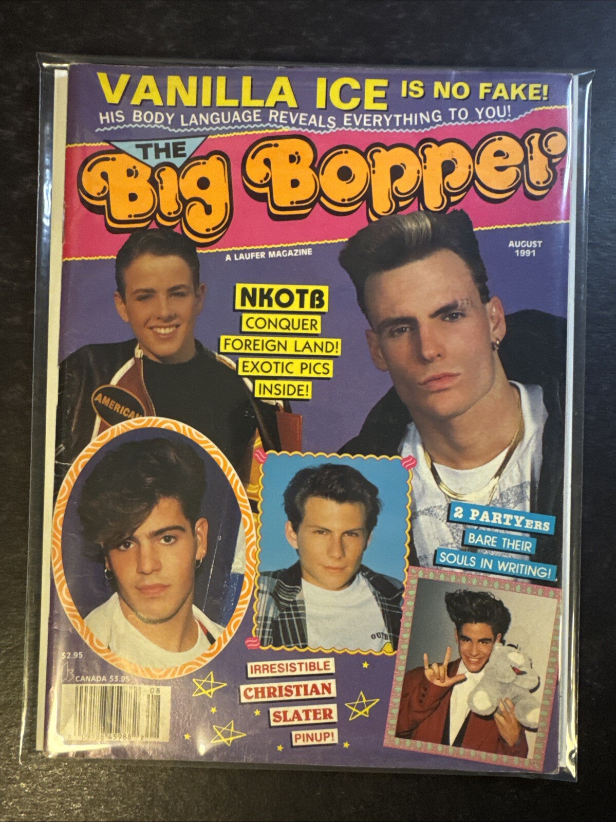 BIG BOPPER MAGAZINE• AUG 1991 • NKOTB Christian Slater + Movieline Mag • BOP-09