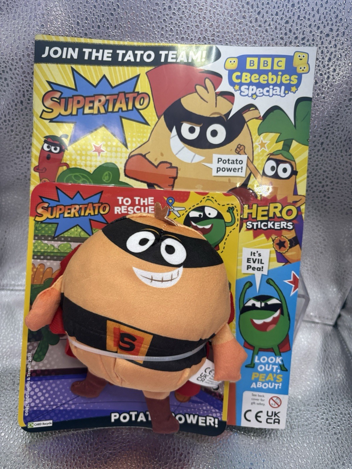 CBeebies Supertato Special Magazine With Soft Plush Toy 6” & Stickers – NEW