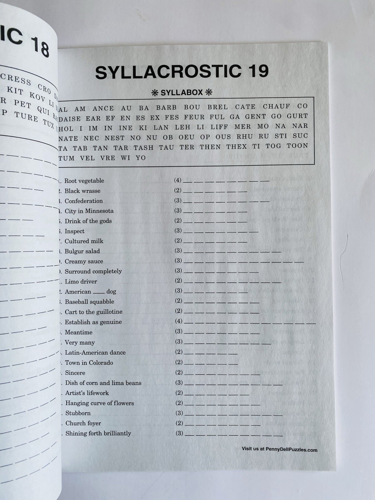 Lot of 2 Syllacrostics Penny Press Selected Variety Puzzles Dell 161-162 quotes