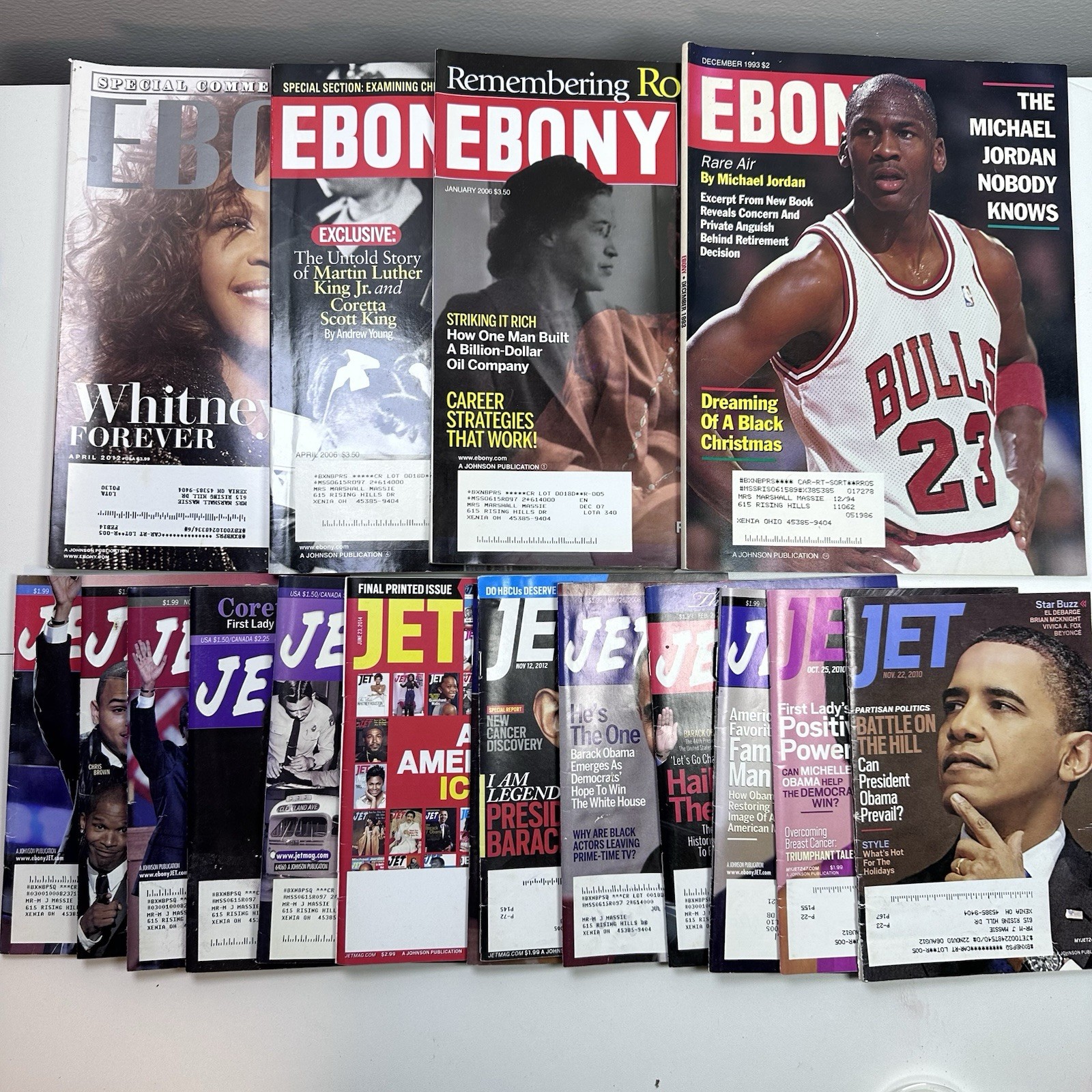 Ebony Jet Magazine Lot Michael Jordan Jet Final Print Issue Barack Obama Vintage