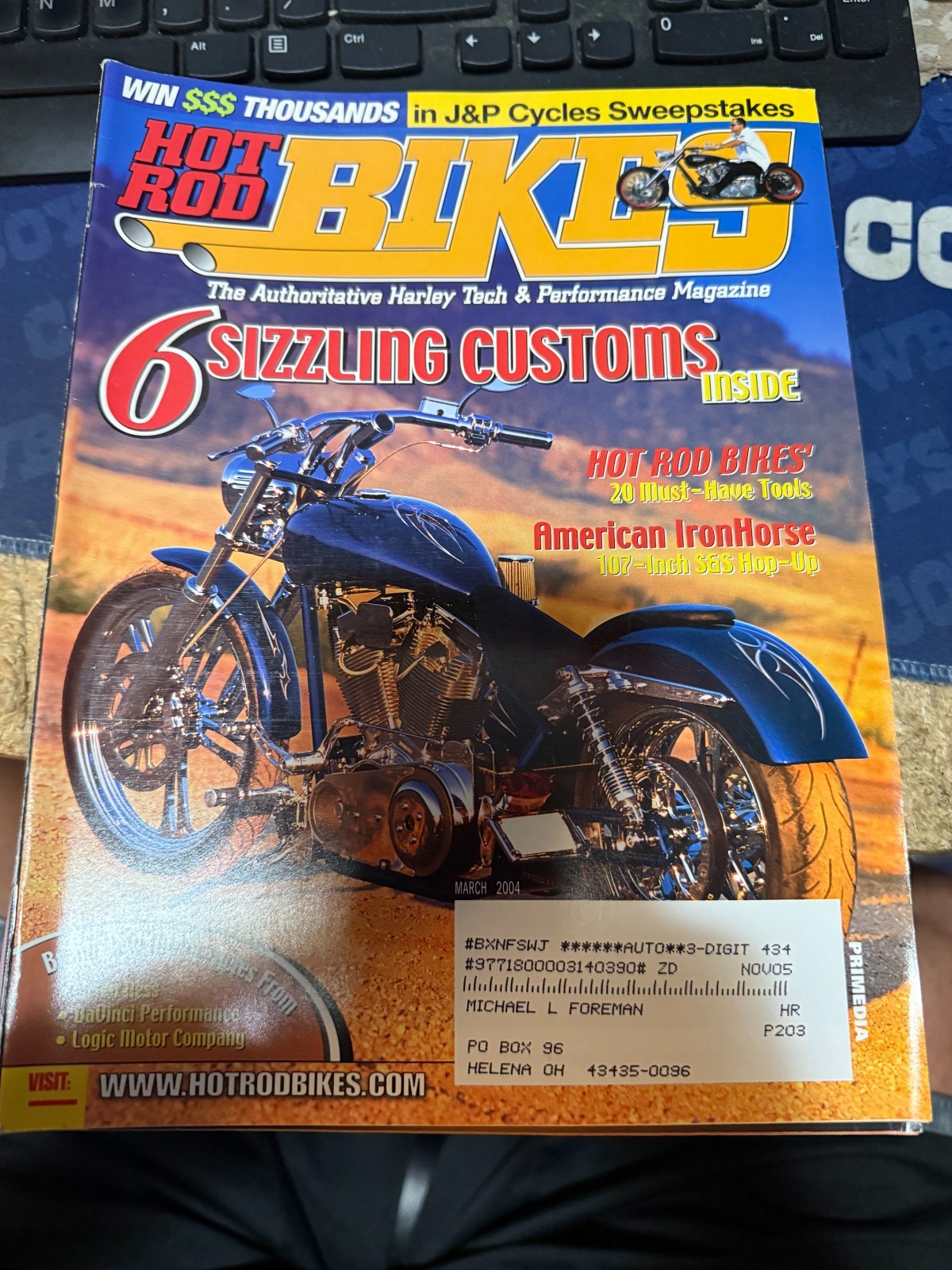HOT ROD BIKES MAGAZINE—-MARCH 2004
