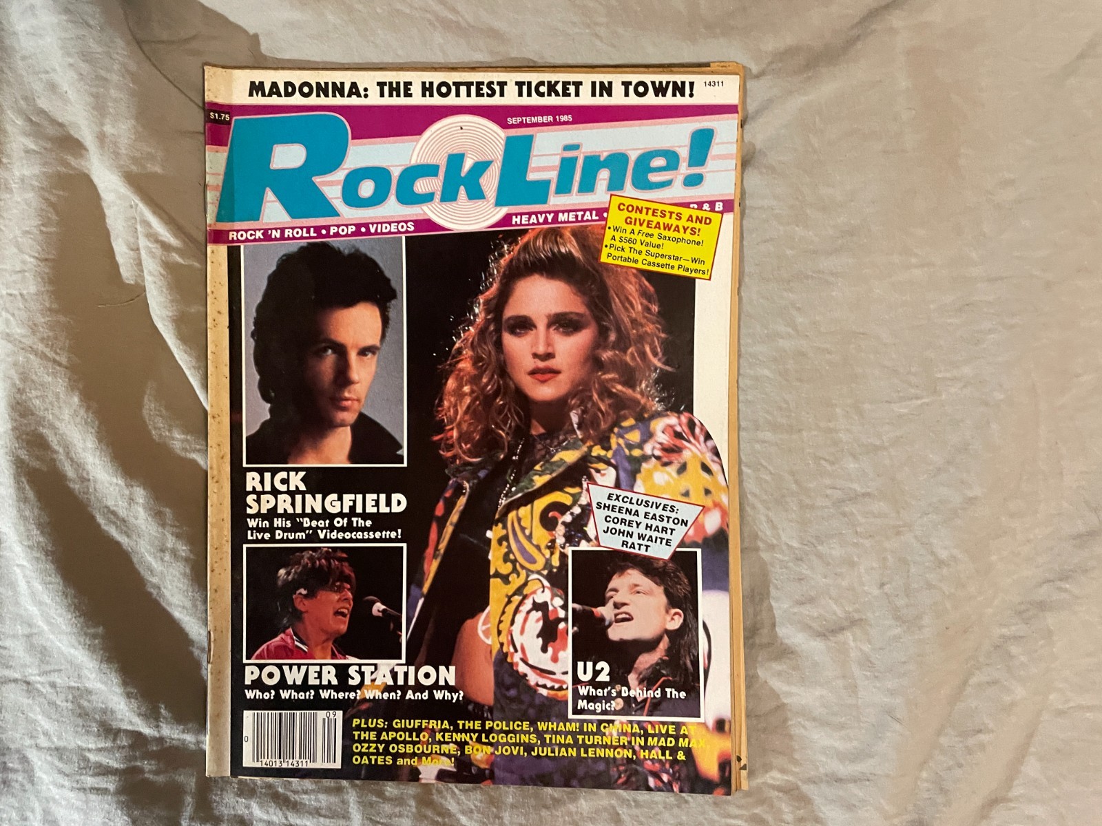 Rock Line Magazine September 1985 Madonna U2 Ozzy Osbourne Music Vintage
